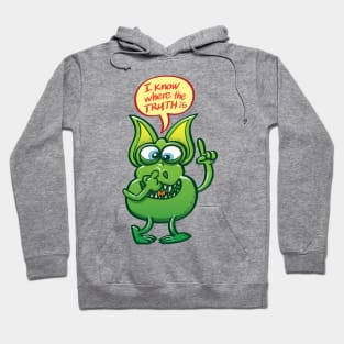 Cool alien revealing us where the truth is by picking his nose Hoodie